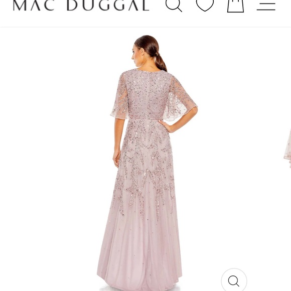 NWT Mac Duggal V Neck beaded chiffon high low dress - Picture 8 of 8